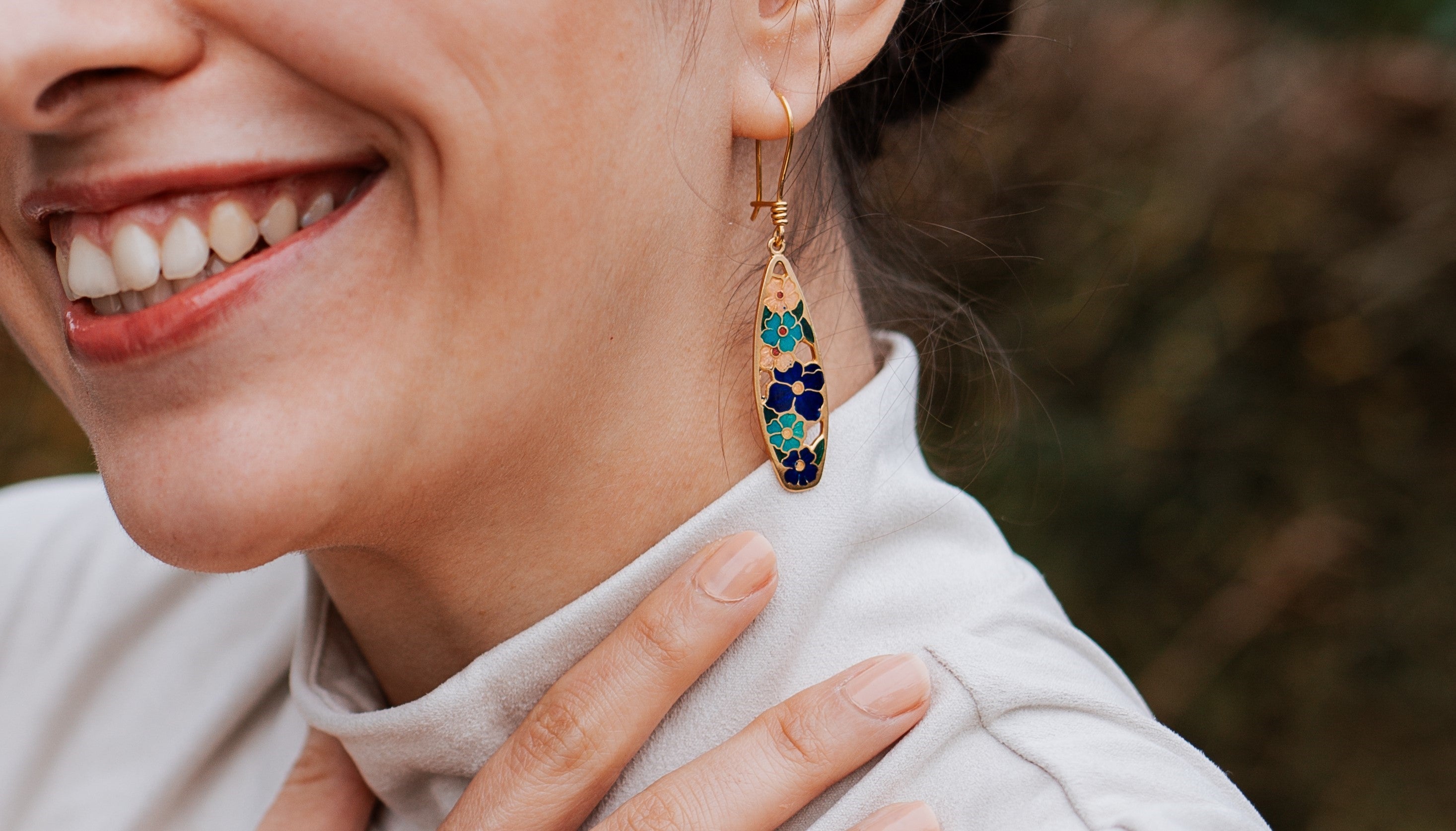 Emaille-Ohrringe, handgefertigt