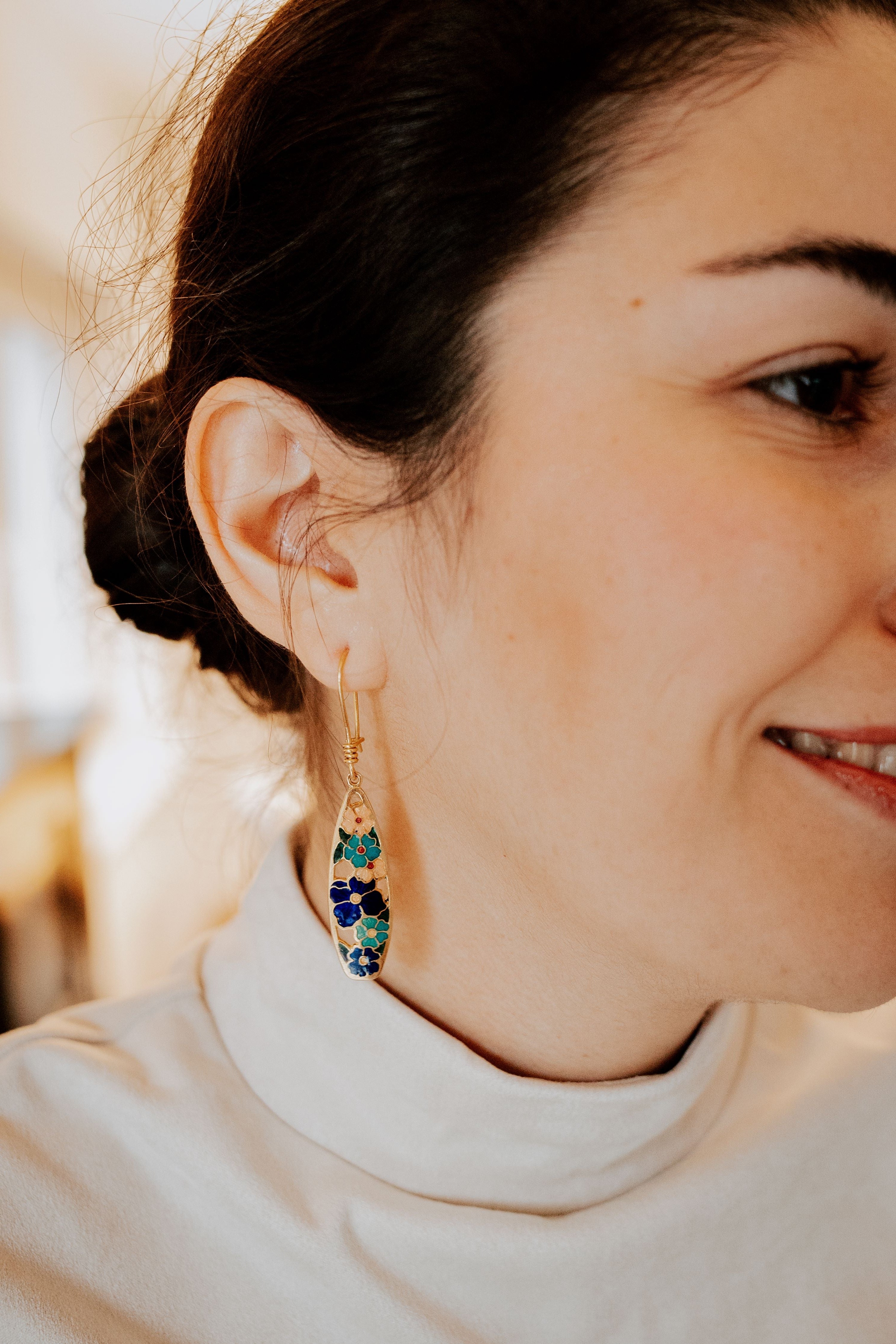 Emaille-Ohrringe, handgefertigt